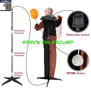 Halloween Animatronics 5.5FT Tamaño real Payaso de circo Globo Festival Decoración para casa embrujada Accesorios de Halloween - Product Image 5