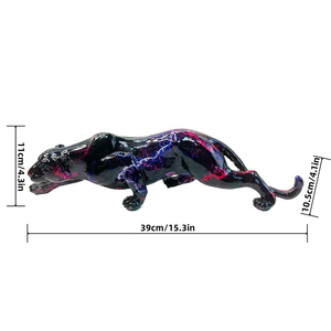 Scultura Creativa in Resina Dipinta a Colori con Leopardo, Statua di <span class=keywords><strong>Pantera</strong></span> con Stampa a Trasferimento ad Acqua, Decorazione per Soggiorno e Hotel - Product Image 2