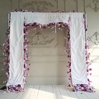 Décoration d'arche de mariage NINI romantique faite à la main, fleurs en soie personnalisées, couleur personnalisée, toile de fond violette haut de gamme, décoration de mariage