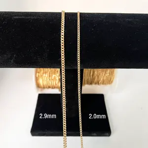 Real Gold Filled 2.9mm Cuban Chain For Women Jewelry Making Necklaces