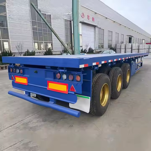 Remolque de plataforma plana de 40 pies a bajo precio, 4 ejes, contenedor de 40 pies, semircamión, práctico remolque de cama plana para automóviles - Product Image 3