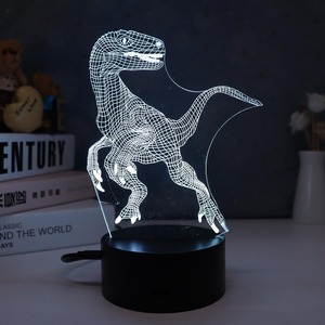 Lámpara de Anime Personalizada, Regalo de Navidad, Control Remoto Creativo, Acrílico, USB, LED RGB, Serie de Dinosaurios 3D, Luz Nocturna - Product Image 6