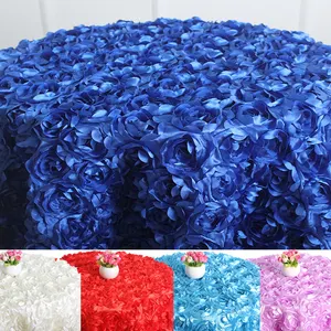 Wholesale Hot Sale In 2023 Solid Petal Cake Large Round Tablecloth Table Decoration Wedding