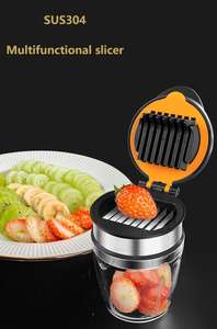 Mini-coupe-fruits portable en acier inoxydable pour la vente en gros – Facile à transporter et à nettoyer – Idéal pour bananes, raisins, champignons et autres légumes - Product Image 4