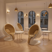 Fauteuil de loisirs en fibre de verre en forme de tasse à café européenne, en cuir PU, pour appartement, hôpital, hôtel, usage extérieur, moderne, minimaliste, durable