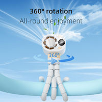 Ventilateur portable Octopus 18000RPM 199 vitesses 1800mAh avec base de refroidissement 360° °   Trépied flexible rotatif Type-C pour poussette de bébé, voyage, extérieur