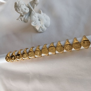 변색 방지 방수 주얼리 18K 금도금 스테인리스 스틸 12 별자리 조디악 반지 - Product Image 3