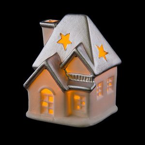 Iluminación LED única casa de pueblo de cerámica bonita decoración artesanal - Product Image 1
