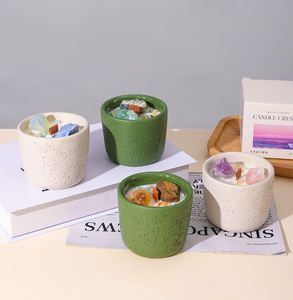 Velas Aromáticas de Cera de Soya LANJO 2026 Ecológicas sin Llama en Frasco de Cristal con Piedras Energéticas Integradas para Celebraciones de Año Nuevo - Product Image 1