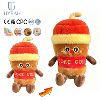 Gantungan Kunci Boneka Plush Desain Kustom OEM/ODM UYEAH, Bentuk Botol Cola, Susu, Kue, Mainan Plush Makanan Lembut, Hadiah Gantungan Tas