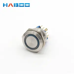 22mm Panel Mounted Metal Push Button Switch ON OFF 12V 220V Red Green Light 1NO1NC Spdt Latching Momentary Switch Dpdt 2NO2NC