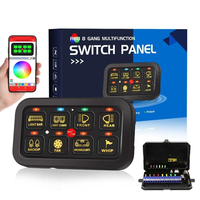 Panneau de commande auxiliaire LED RGB 8 voies, multifonction, télécommande par application, boîte de relais universelle 12V 24V pour voiture tout-terrain, camion