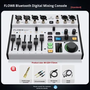 Behringer/bulingda flow8 chuyên nghiệp 8-kênh ban nhạc máy chủ trực tiếp <span class=keywords><strong>Card</strong></span> âm thanh karaoke chuyên dụng kỹ thuật số nhựa Mixer - Product Image 6