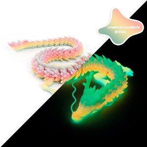 Dragon articulé imprimé en 3D en PLA, 30 cm, durable, qui brille dans le noir, jouet serpent flexible à articulations mobiles, vert lumineux, décoration d'intérieur - Product Image 6