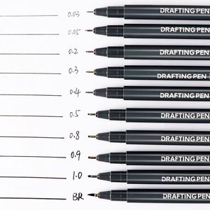 Ensemble de 11 stylos manga à pointes fines, encre noire, feutres fins pour le dessin, la calligraphie, le croquis et le traçage - Product Image 3