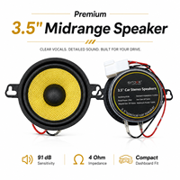 Altavoz para Auto de 3.5 Pulgadas, Altavoz de Rango Medio, Cono Tejido de Kevlar, Impedancia de 4 Ohmios, Sensibilidad de 91dB, Potencia Nominal de 25W, Potencia Máxima de 150W para Auto Audi