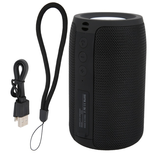 Wireless Speaker Portable Waterproof 2 Horns Stereo Loudspeaker with USB CableBlack Upgrade