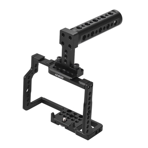 Andoer G85 Gabbia per Fotocamera in Lega di Alluminio + Kit Impugnatura Superiore con Numerosi Fori di Montaggio da 1/4\" e 3/8\" 2 Supporti per Flash <span class=keywords><strong>a</strong></span> Slitta Fredda - Product Image 1
