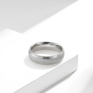 Frosted Titanium Steel <b>Ring</b> Unisex Geometric Design Gold Black Steel Color Gift Jewelry - Product Image 3