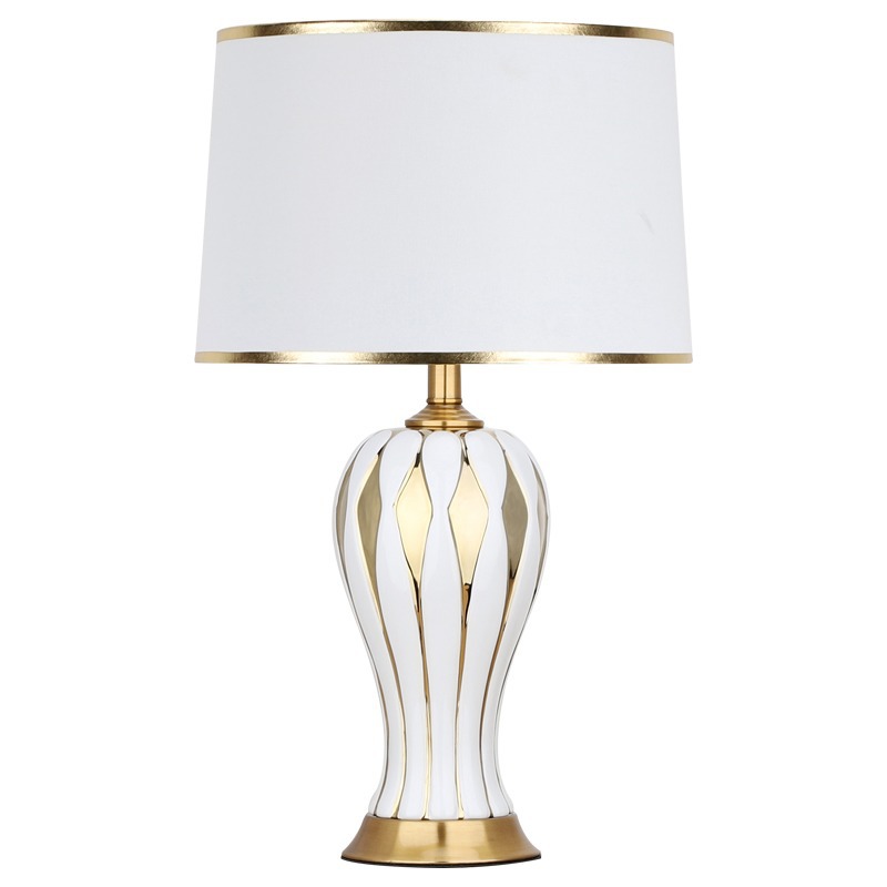 Креативная прямая продажа, роскошная белая прикроватная комнатная лампа, керамическая Светодиодная настольная лампа