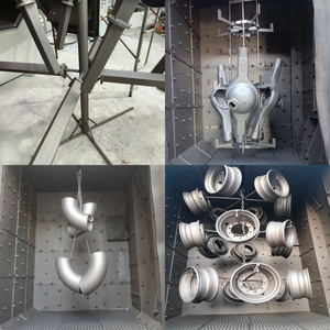 Pièces automobiles : Machine de sablage à crochet pour suspension, Moteur, Boîte de vitesses, Pompe, Bloc moteur Q37, Structure soudée, Abrateur rotatif, Métal, Zéro collision - Product Image 5
