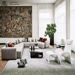 Canapé modulaire en cuir <span class=keywords><strong>de</strong></span> style italien minimaliste classique pour salon, villa, usage domestique, canapé multi-personnes créatif et luxueux - Product Image 6