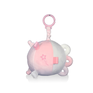 Palla Nanna – boule à hochet rose, jouet pour bébé, peluche douce de 16 cm avec anneau pour poussette ou lit de bébé - Product Image 2