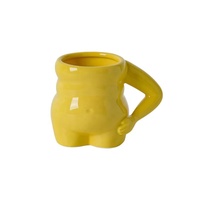 Mug en céramique personnalisé avec logo amusant, ventre gros et drôle, tasse à café, thé ou lait mignonne faite à la main avec poignée en forme de main