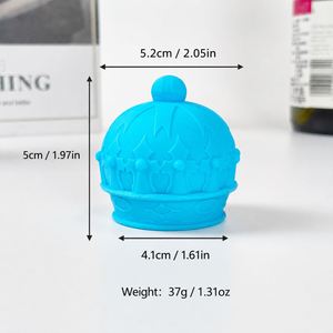 Creative Crown Shaped <b>Wine</b> Stopper, Food-grade Full Silicone Leakproof Fresh Keeping Bottle Plug for Home Use - Product Image 2