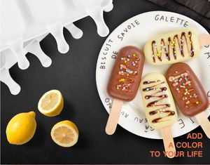 New Oval <b>Silicone</b> Rubber Eco-Friendly Ice Cream Mold with Lid Easy to Release Cheese Popsicle DIY Home Use - Product Image 4