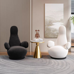 Poltrona Girevole di Design Italiano Moderno con Gambe in Metallo, Arredamento per Soggiorno Easy-Leisure per Uso Domestico - Product Image 2