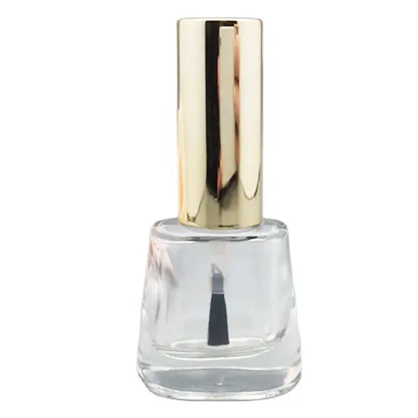 8Ml Fancy Rỗng Phẳng Rõ Ràng Nail Polish Chai Thủy Tinh Bán Buôn Với Vòng Nắp Vàng Và Bàn Chải Rộng