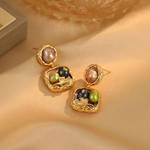 Pendientes de Perlas de Imitación Chapados en Oro para Mujer, Diseño Geométrico de Borla Larga, Estilo Retro de Lujo, Regalo - Product Image 3