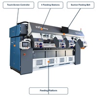 Machine à étaler les draps automatique industrielle à 4 stations, équipement de blanchisserie commercial