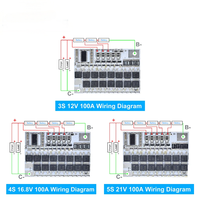 3s/4s/5s Bms 12v 16.8v 21v 100a Li-ion Lmo Ternary Lithium Battery Protection Circuit Board Li-polymer Balance Charging Module