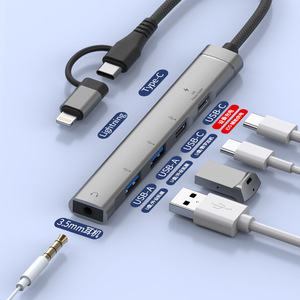 Nouvelle station d'accueil, hub Type-C, <span class=keywords><strong>USB</strong></span> multi-ports pour ordinateurs, prise audio externe 3,5 mm - Product Image 2