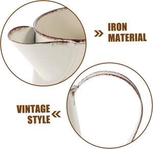 Arrosoir <span class=keywords><strong>d</strong></span>écoratif Arrangement floral Récipient Pot de fleur en métal vintage Farmhouse Home Office Desktop decor - Product Image 3