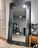 Ukiran Kayu Cantik Prancis Eropa Dekorasi Berbingkai Kaca Lantai Besar/Miroir Berdiri