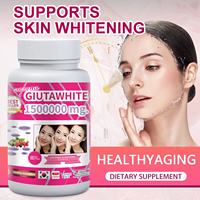 Cápsulas de Glutatión de Marca Privada 1500000mg, Vitamina Antioxidante, Píldoras para Aclarar la Piel, Suplemento de Belleza Antienvejecimiento OEM