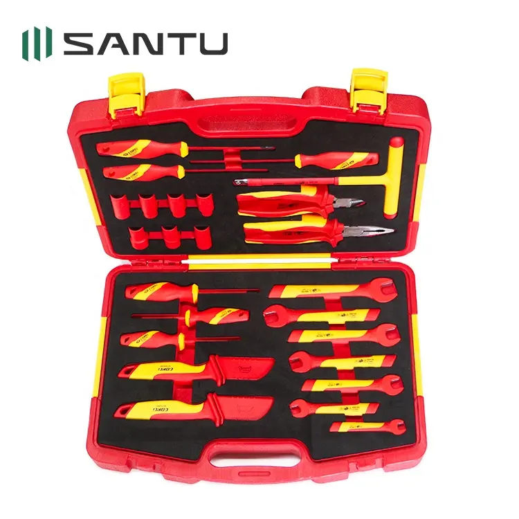 Santu 25 pcs g2030002 1000v כלי חשמל מבודדים 3/8 "שוקי משושה סט כלי