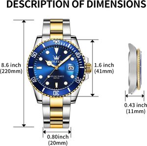 Reloj de Pulsera de Cuarzo Analógico de Negocios para Hombre, de Lujo, con Esfera Grande, de Acero Inoxidable, con Esfera Luminosa y Cierre de Hebilla Tang, de China - Product Image 6