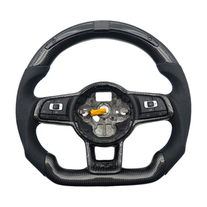 Volante de fibra de carbono LED de cuero perforado con garantía de calidad para volante de coche Volkswagen Golf 7,5 gti - Product Image 1