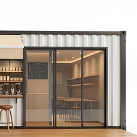 Café de luxe en conteneur préfabriqué, restaurant modulaire personnalisable pour centre commercial ou bar