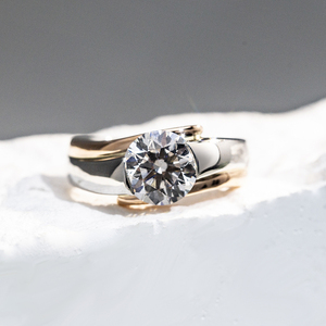 แหวนหมั้นเพชรเม็ดกลมหลากสีเพาะเลี้ยงในห้องปฏิบัติการ Messi Jewelry รุ่น MSR-1676 ทอง 18K - Product Image 6