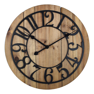 Rustic Frameless <strong>Extra</strong> <strong>Large</strong> 32 Inch Country Style Wooden <strong>Wall</strong> <strong>Clock</strong> for Farmhouse - Product Image 2