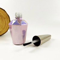 Flacon de vernis à ongles en verre vide de luxe de 13 ml, rechargeable, avec bouchon et pinceau