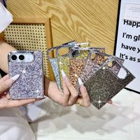 Étui de luxe électro-plaqué scintillant compatible avec iPhone 18 FOLD Ultra, coque pliable ornée de strass étincelants