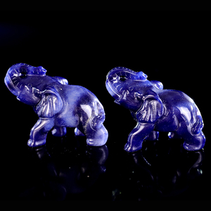 Tinh thể tự nhiên Tay Chạm Khắc động vật bức tượng màu xanh Aventurine voi tượng chữa bệnh Đá Thủ Công Tôn Giáo cho trang trí - Product Image 1