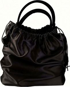 Custom Logo Luxury Satin <b>Drawstring</b> Dust Bags for Handbags Silk Dust Bag for Dress Jewelry Clothes Shoes - Product Image 1