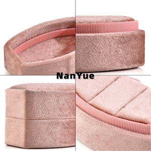 Boîte à bagues ovale en velours de luxe avec logo personnalisé, pour demande en mariage, fiançailles, emballage de bijoux, rangement haut de gamme pour bagues, présentoir, boîte cadeau - Product Image 2